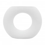 Cer, 5" Donut Vase, White