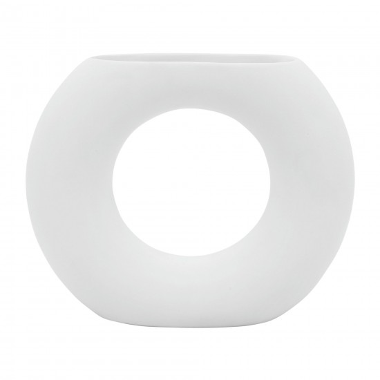 Cer, 5" Donut Vase, White