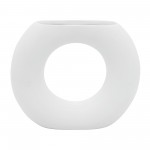 Cer, 5" Donut Vase, White