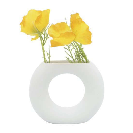 Cer, 5" Donut Vase, White