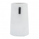 Cer, 9"h Eared Vase, Ivory