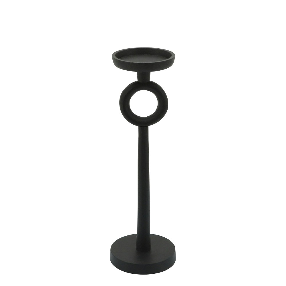 13"h Metal Candle Holder, Black