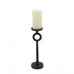 13"h Metal Candle Holder, Black