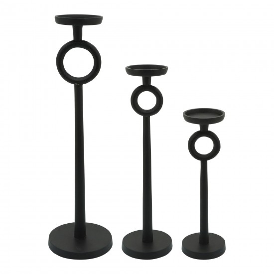 13"h Metal Candle Holder, Black