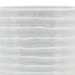 Ceramic 8" Planter On Stand, White Stripe