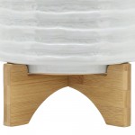 Ceramic 8" Planter On Stand, White Stripe