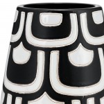 Cer, 10"h Tribal Vase, Black/white