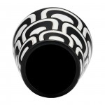 Cer, 10"h Tribal Vase, Black/white