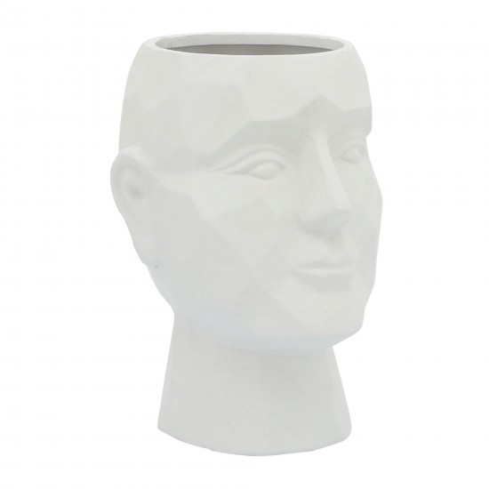 Porcelain, 6" Dia Face Vase, White