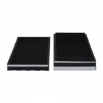 Resin, S/2 10/12" Striped Boxes, Black/white