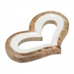 Wood, 13" Heart Deco, White