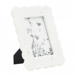 Marble, 4x6 Ribbon Crimp Photo Frame, White