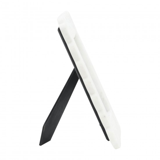 Marble, 4x6 Ribbon Crimp Photo Frame, White