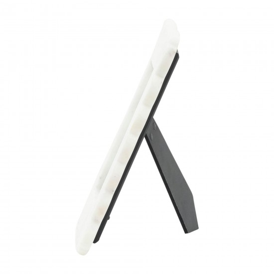 Marble, 4x6 Ribbon Crimp Photo Frame, White