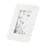 Marble, 4x6 Ribbon Crimp Photo Frame, White