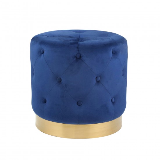 Tufted 18" Ottoman, Navy