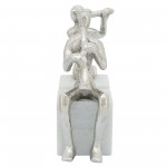 S/2 Metal Musicians On Marble Base, Silver