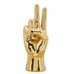 6"h Peace Sign Table Deco, Gold