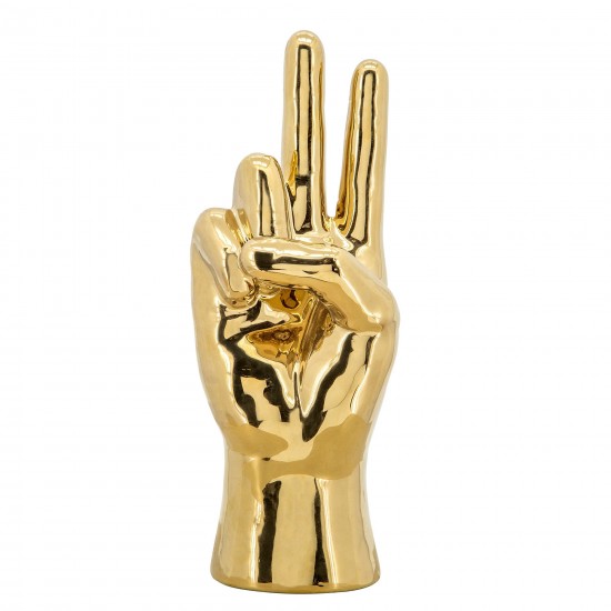 6"h Peace Sign Table Deco, Gold