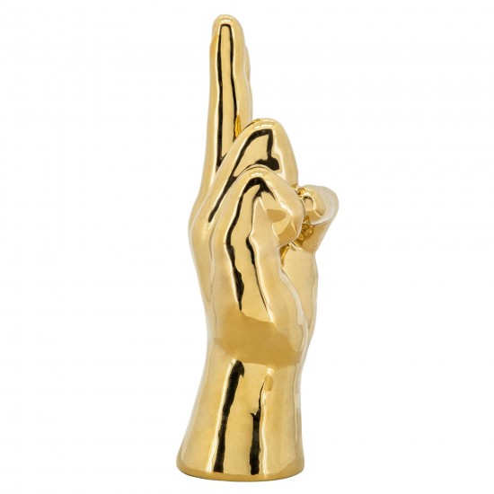 6"h Peace Sign Table Deco, Gold