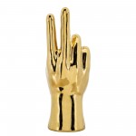 6"h Peace Sign Table Deco, Gold