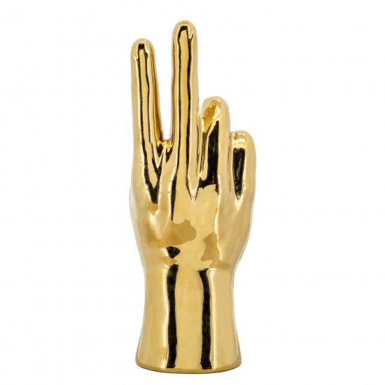 6"h Peace Sign Table Deco, Gold