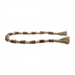 Wood, 26" 2-tone Bead Garland, Natural