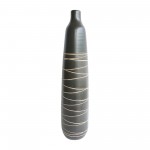 Cer, 27"h Tribal Vase, Black