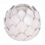 Cer, 6" Lotus Ball Votive Holder, White