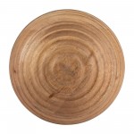 8" Wooden Orb W/ Ridges, Natural