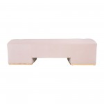 Modern Sofa - Oak Wood Base, Blush