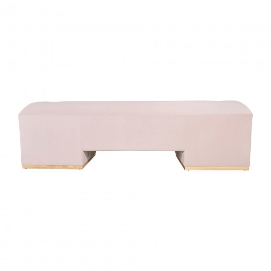 Modern Sofa - Oak Wood Base, Blush