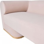 Modern Sofa - Oak Wood Base, Blush