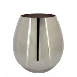 Glass 6"h Metallic Vase, Silver