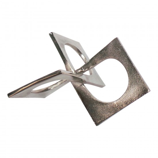 Metal 9" Linked Square Decor, Silver