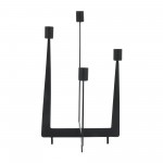 Metal, 14"h 4-candlesticks Holder, Black