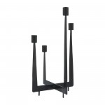 Metal, 14"h 4-candlesticks Holder, Black