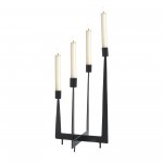 Metal, 14"h 4-candlesticks Holder, Black