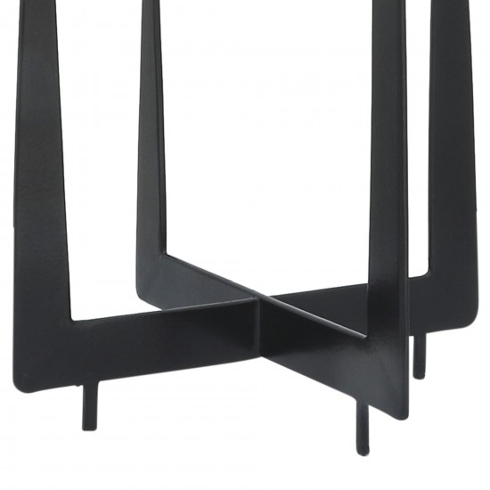 Metal, 14"h 4-candlesticks Holder, Black