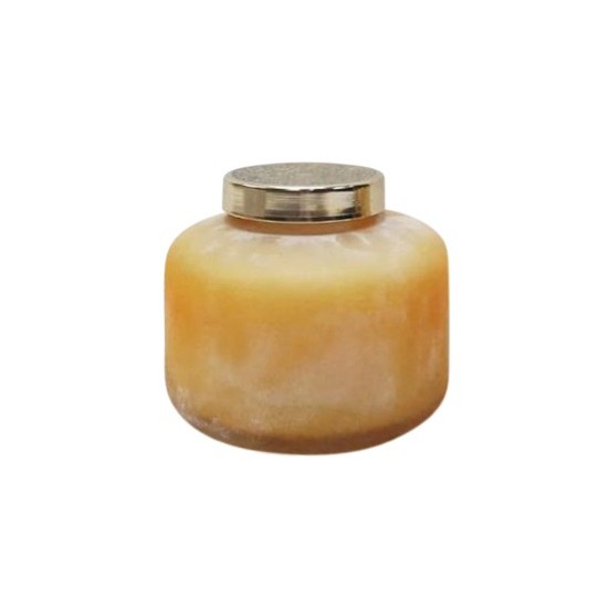 5" Candle On Frosted Glass, Peach 22oz