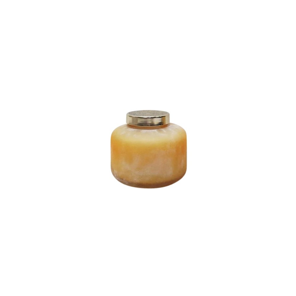 5" Candle On Frosted Glass, Peach 22oz