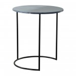 Metal, S/2 22/24" Round Side Tables, Ombre Black