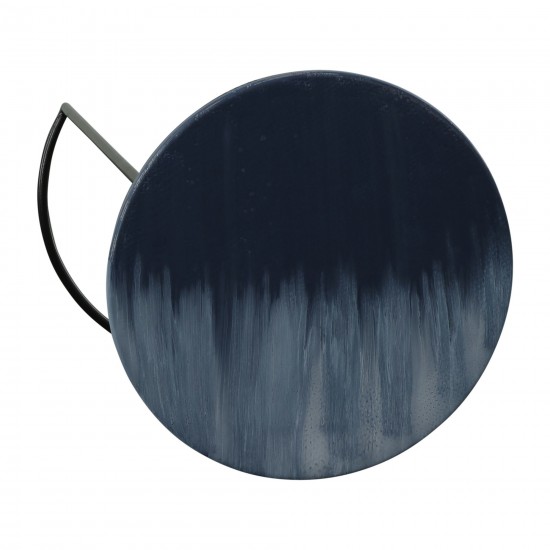 Metal, S/2 22/24" Round Side Tables, Ombre Black