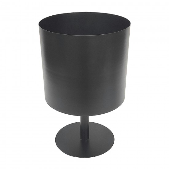 Ec Metal,8",flat Round Base Planter,black