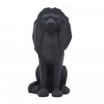 Resin 11"h Sitting Lion, Black