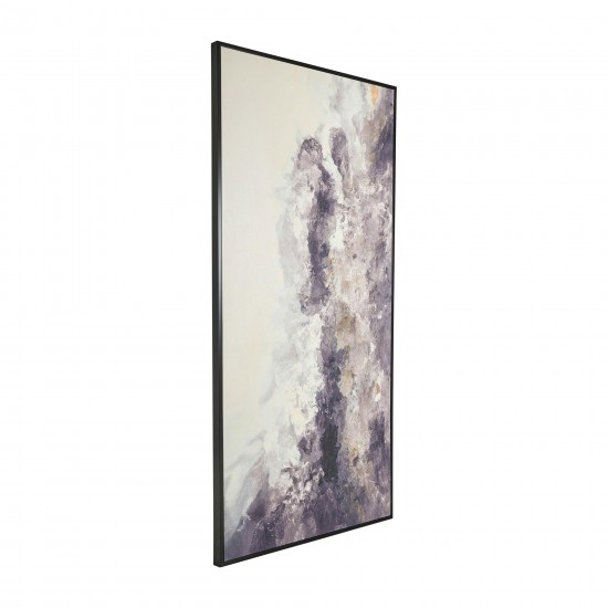 36x72 Handpainted Abstract Canvas, Gray