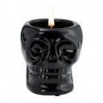 Cer, 5" Skull Scented Candle, Black 14oz