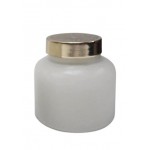 3" Candle On Frosted Glass, White 10oz