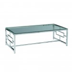 Silver Metal/glass Cocktail Table, Kd