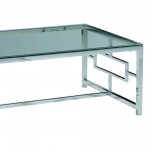 Silver Metal/glass Cocktail Table, Kd